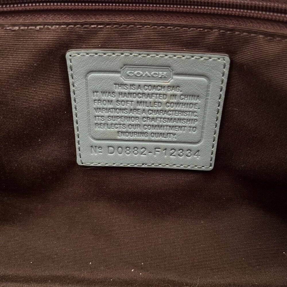 COACH ~ Blue/Brown F12334 Pebble Leather Chelsea Satchel w/ Silver Hardware - Picture 10 of 14